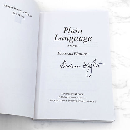 Plain Language by Barbara Wright SIGNED! [FIRST EDITION • FIRST PRINTING] 2003 • Touchstone
