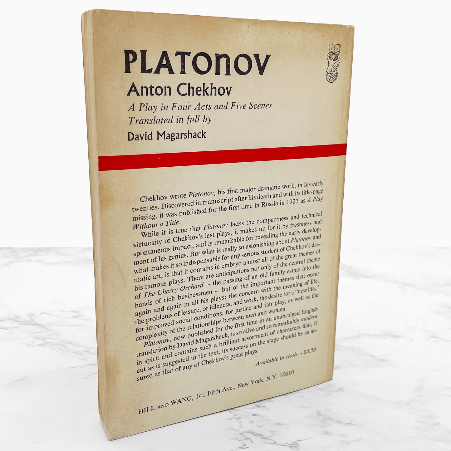 Platonov by Anton Chekov [FIRST U.S. PAPERBACK PRINTING] 1964 • Hill & Wang