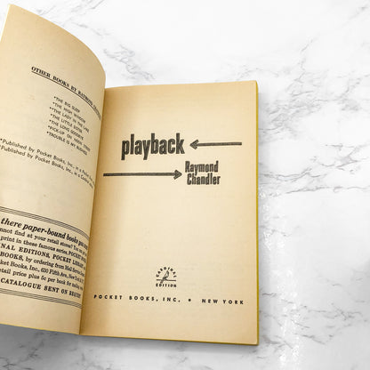 Playback by Raymond Chandler [FIRST PAPERBACK PRINTING] 1960 • Cardinal / Pocket Books • Mint!