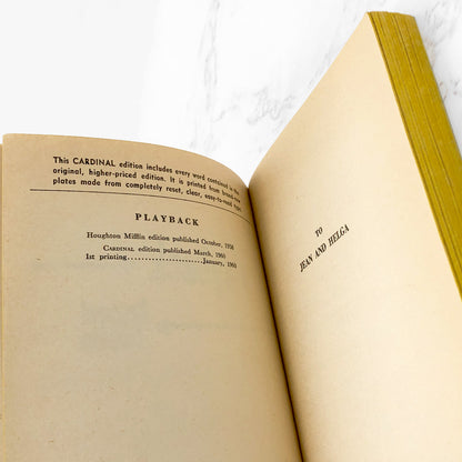 Playback by Raymond Chandler [FIRST PAPERBACK PRINTING] 1960 • Cardinal / Pocket Books • Mint!