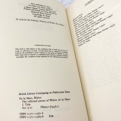The Collected Poems of Walter de La Mare [U.K. FIRST EDITION PAPERBACK] 1979 • Faber & Faber