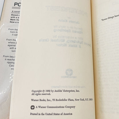 Poltergeist by James Kahn [FIRST BOOK CLUB EDITION] 1982 • Hardcover • Warner Books