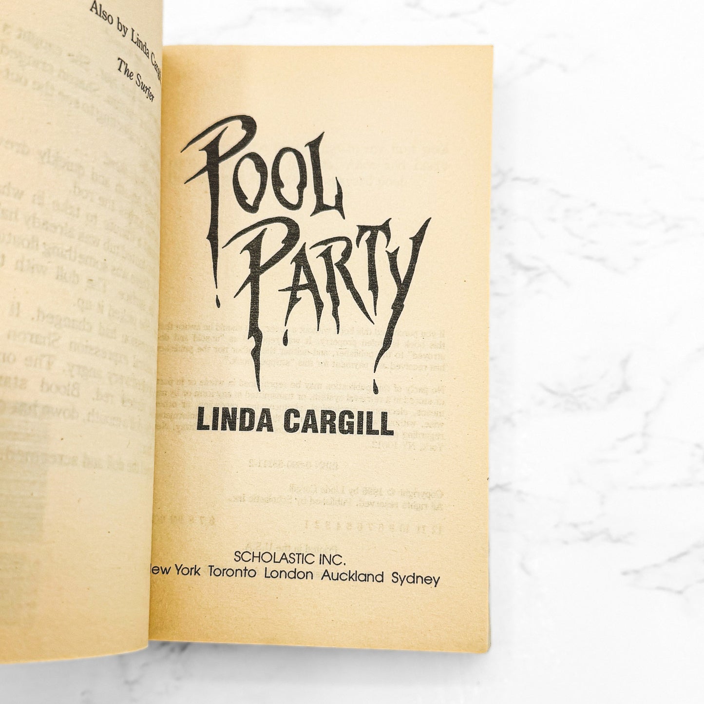 Pool Party by Linda Cargill [FIRST PAPERBACK PRINTING] 1996 • Scholastic