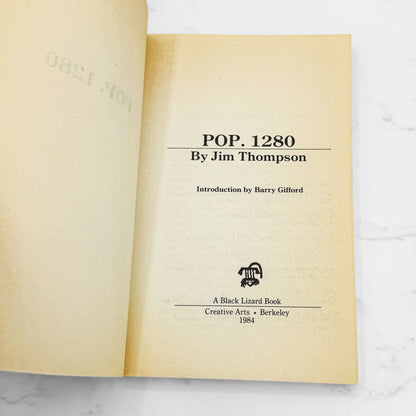 Pop. 1280 by Jim Thompson [20th ANNIVERSARY PAPERBACK] 1984 • Black Lizard Books
