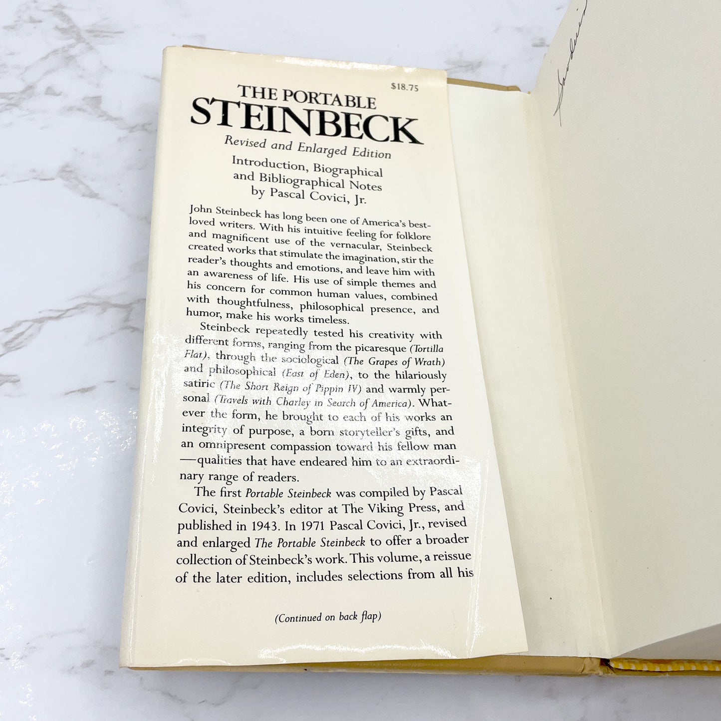 The Portable Steinbeck [REVISED EDITION HARDCOVER] 1971 • The Viking Portable Library