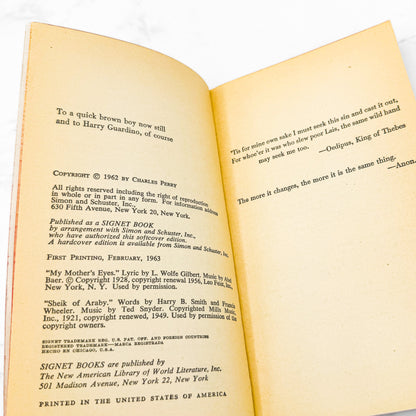 Portrait of a Young Man Drowning by Charles Perry [FIRST PAPERBACK PRINTING] 1963 • Signet
