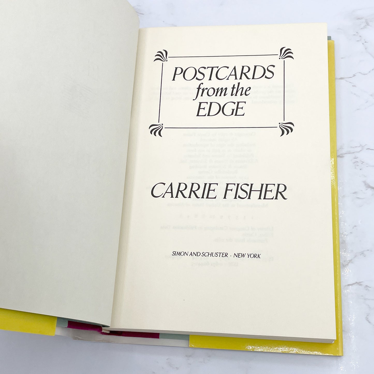 Postcards from the Edge by Carrie Fisher [FIRST EDITION • FIRST PRINTING] 1987 • Simon & Schuster