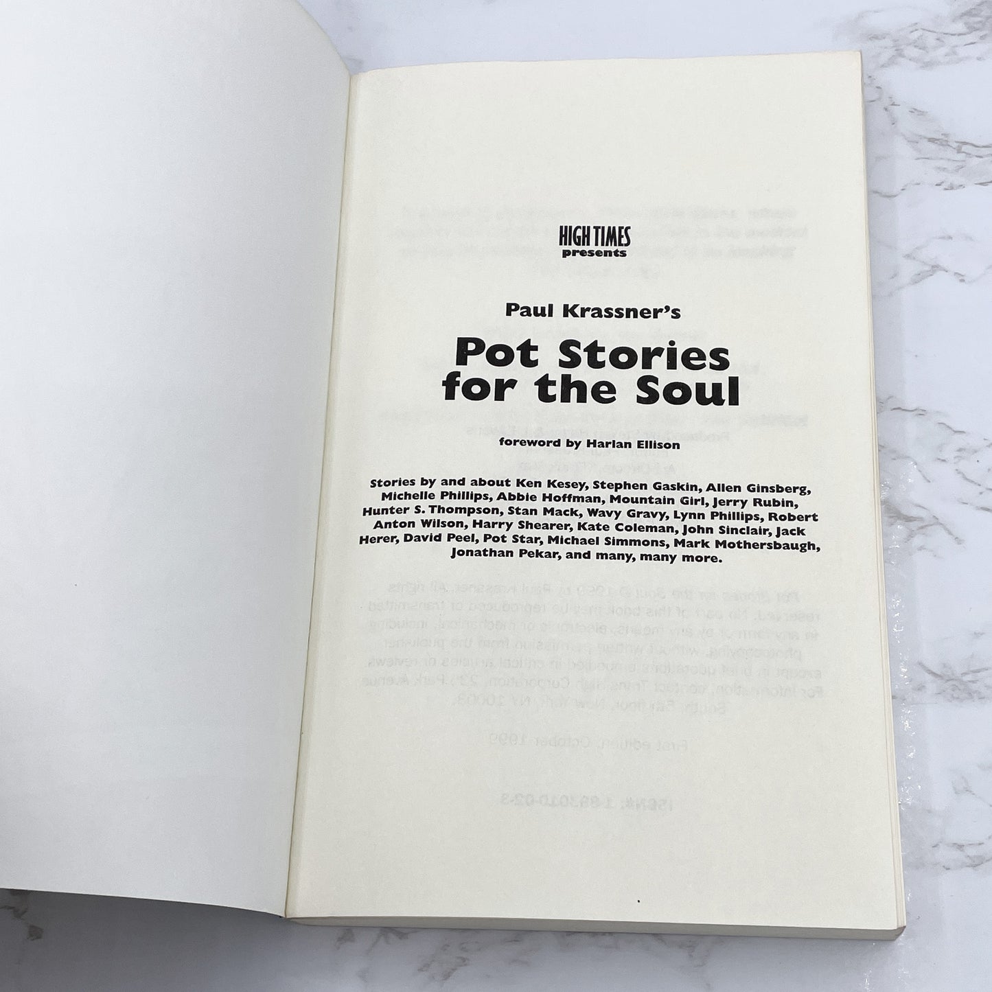 High Times Presents Paul Krassner's Pot Stories for the Soul [FIRST EDITION PAPERBACK] 1999