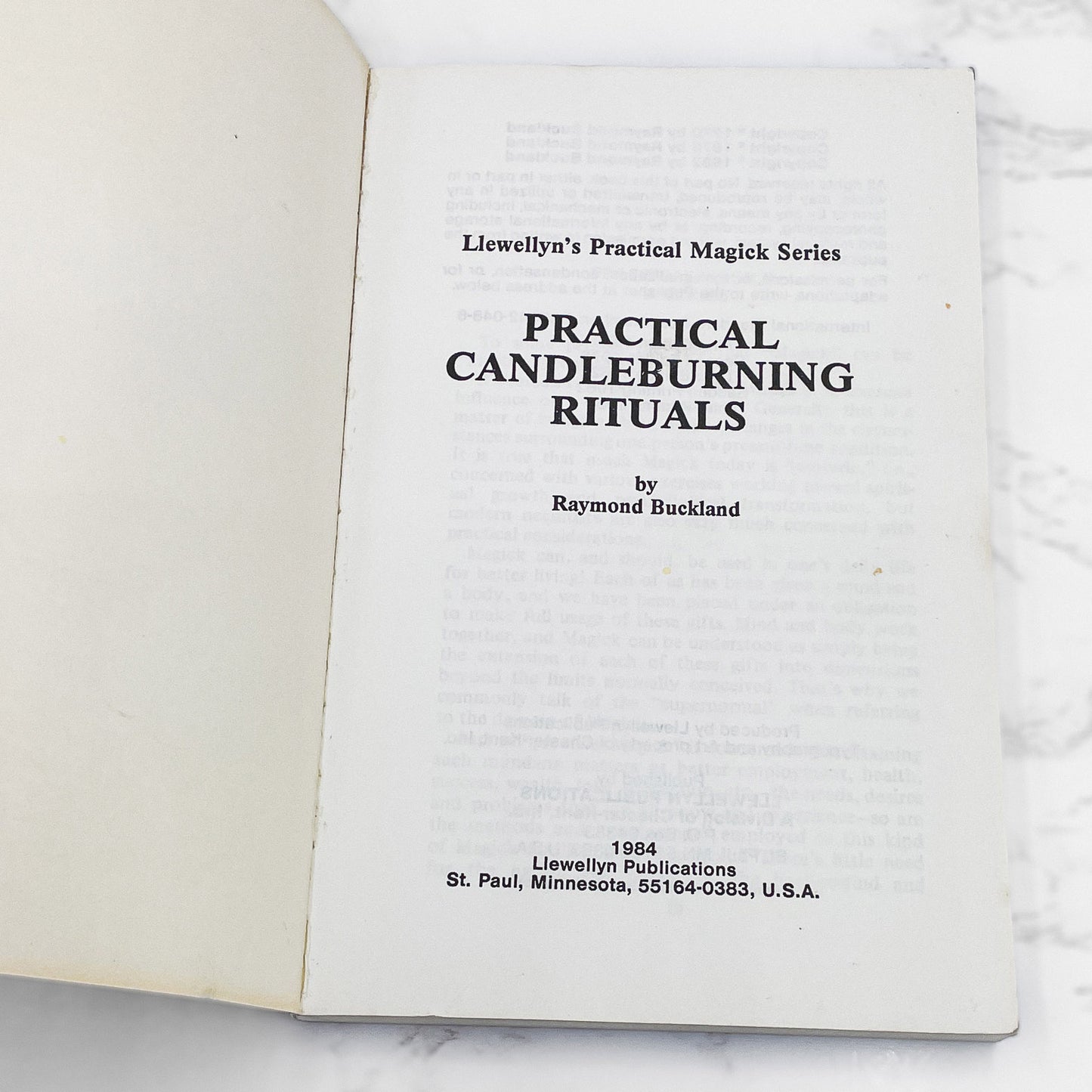 Practical Candleburning Rituals: Spells & Rituals for Every Purpose by Raymond Buckland [THIRD EDITION PAPERBACK] 1984 • Llewellyn