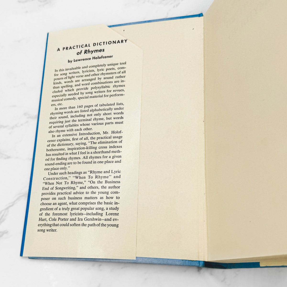 A Practical Dictionary of Rhymes by Lawrence Holofcener [1960 HARDCOVER] • Gramercy