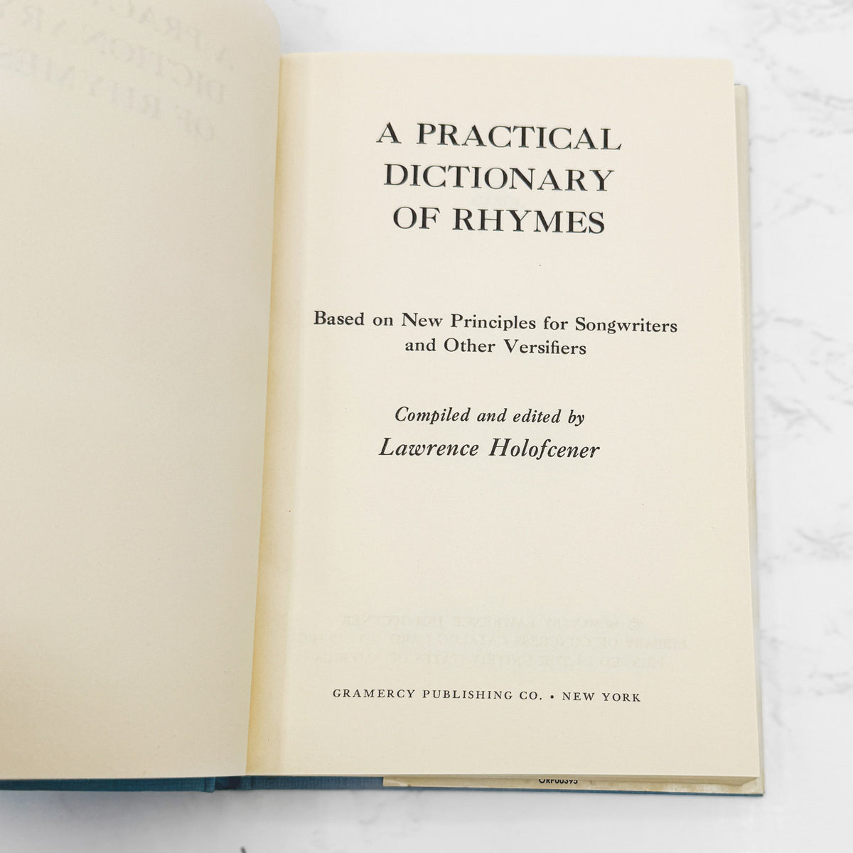 A Practical Dictionary of Rhymes by Lawrence Holofcener [1960 HARDCOVER] • Gramercy
