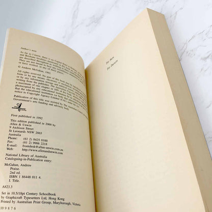 Praise by Andrew McGahan [AU TRADE PAPERBACK] 2000 • Allen & Unwin