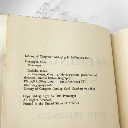 Preminger: An Autobiography by Otto Preminger [FIRST EDITION] 1977 • Doubleday *See Condition
