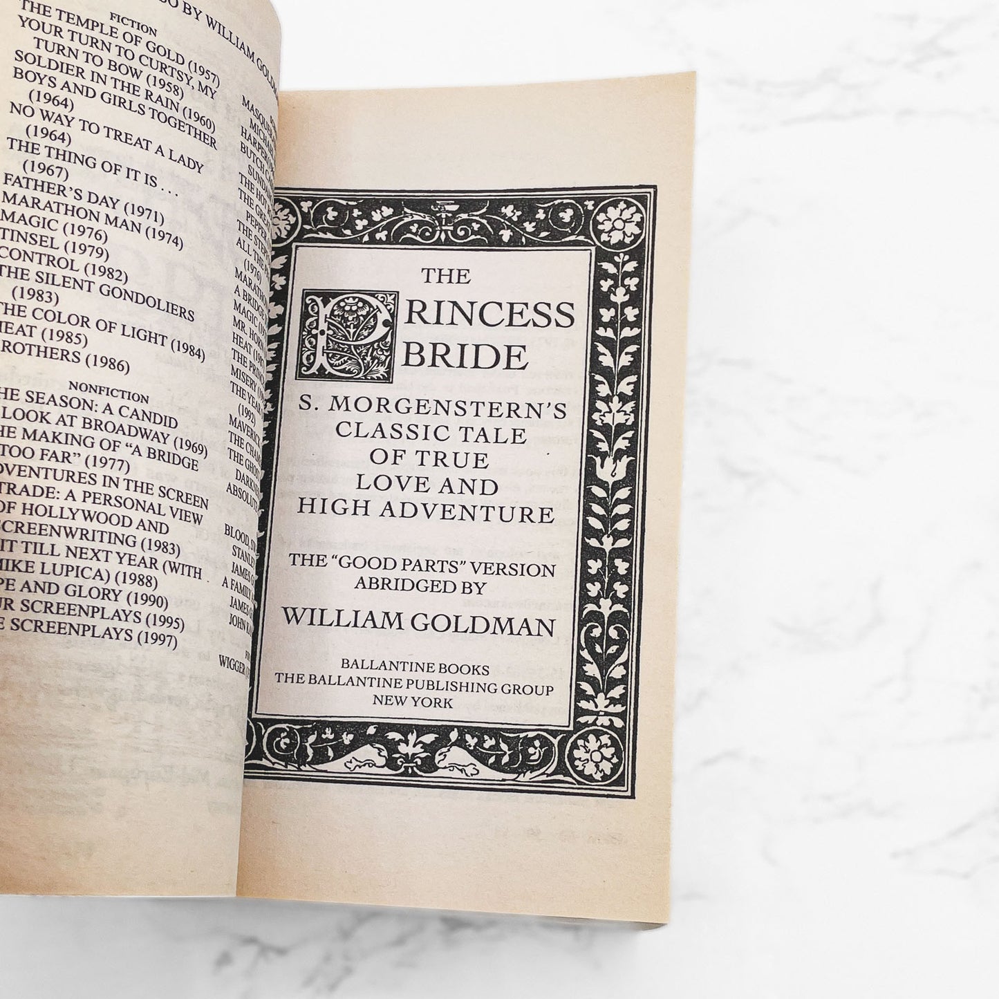 The Princess Bride by William Goldman [PAPERBACK RE-ISSUE] 2000 • Del-Rey Fantasy • w/ Sequel Chapter