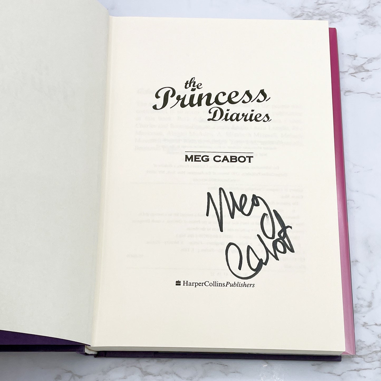 The Princess Diaries by Meg Cabot SIGNED! [FIRST EDITION] 2000 • HarperCollins