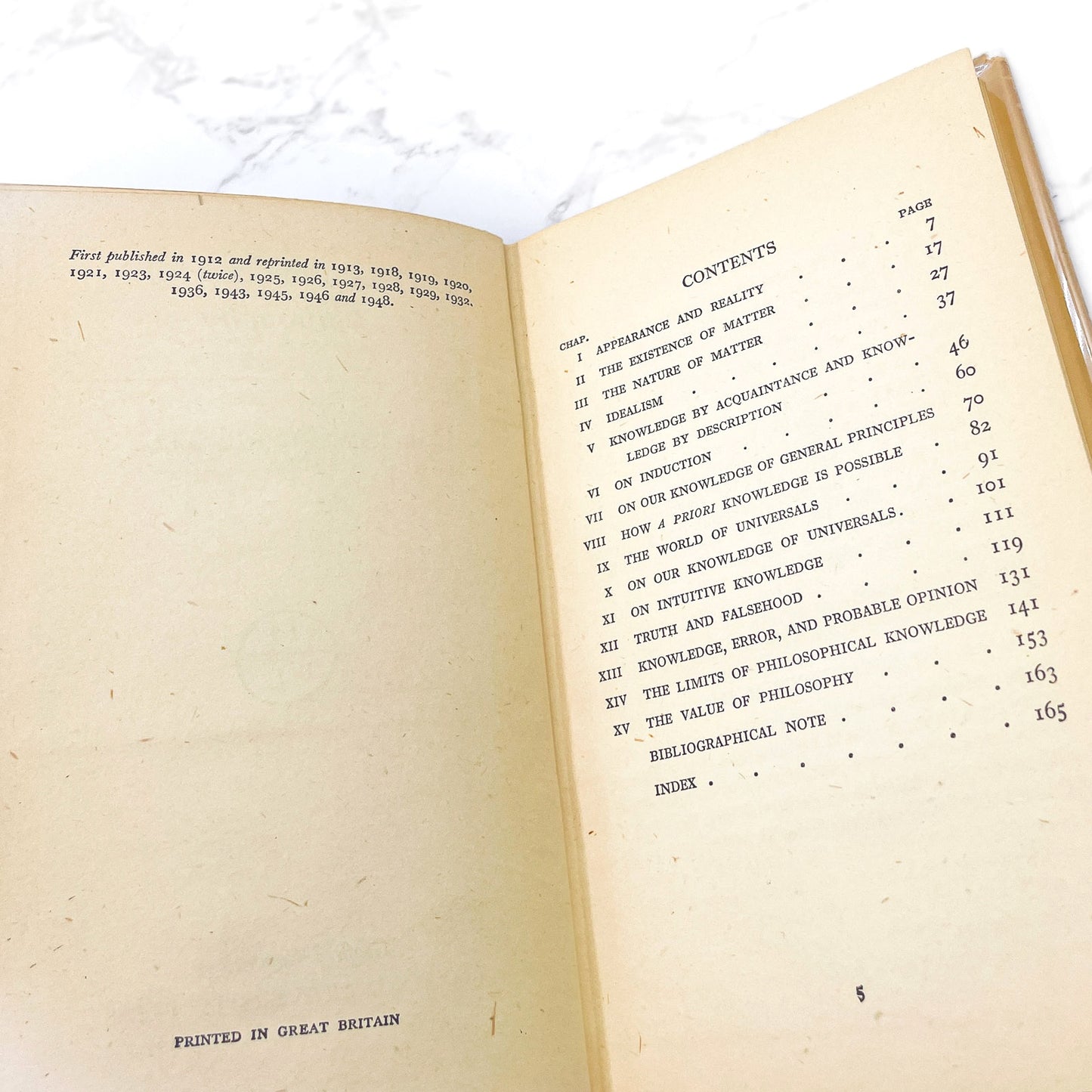The Problems of Philosophy by Bertrand Russell [U.K. FIRST EDITION] 1948 • 20th Printing • Oxford