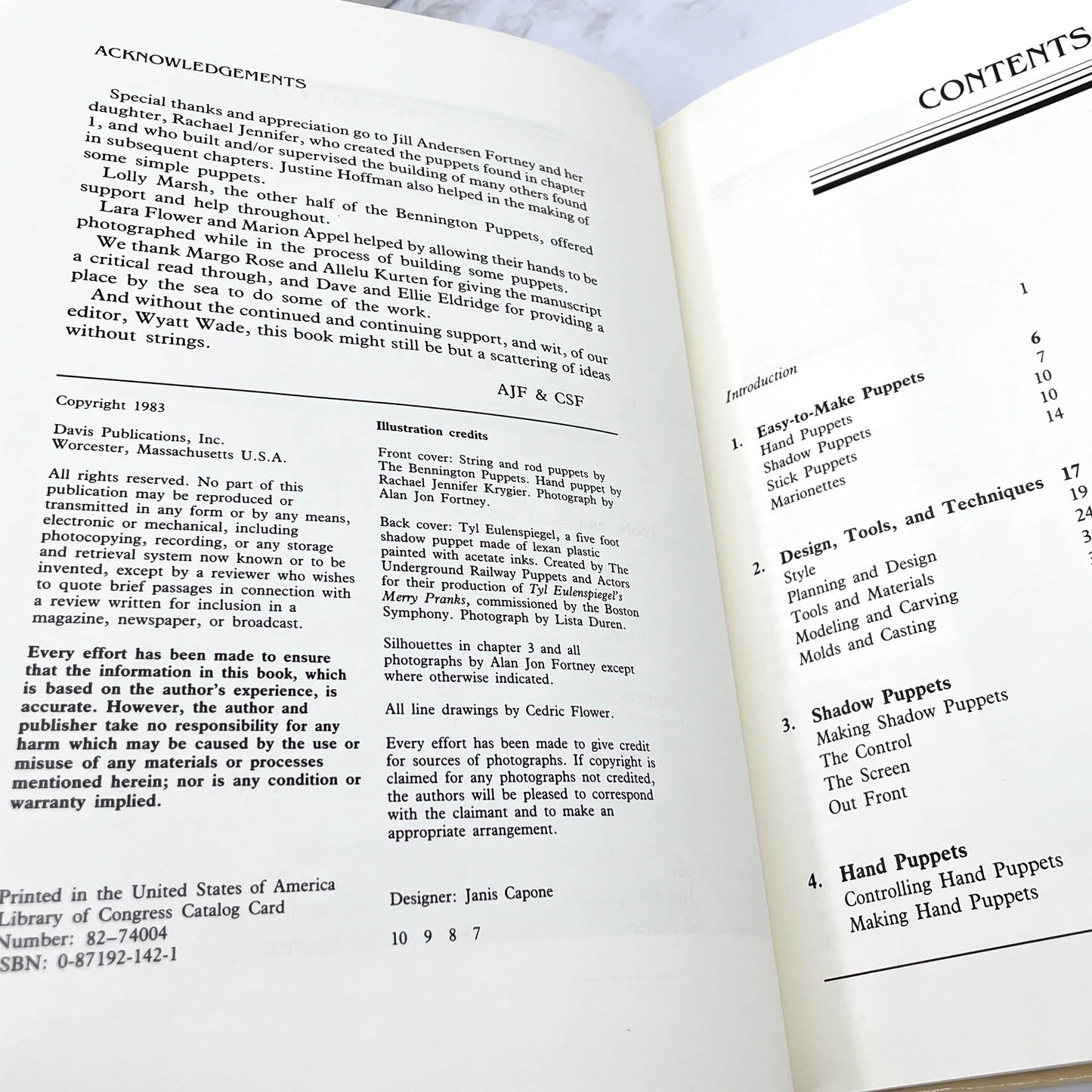 Puppets: Methods & Materials by Cedric Flower & Alan Fortney [FIRST EDITION] 1983 • Davis