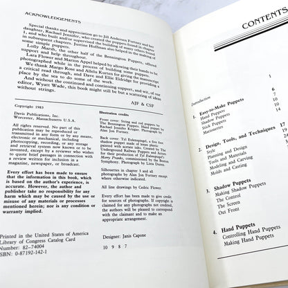 Puppets: Methods & Materials by Cedric Flower & Alan Fortney [FIRST EDITION] 1983 • Davis