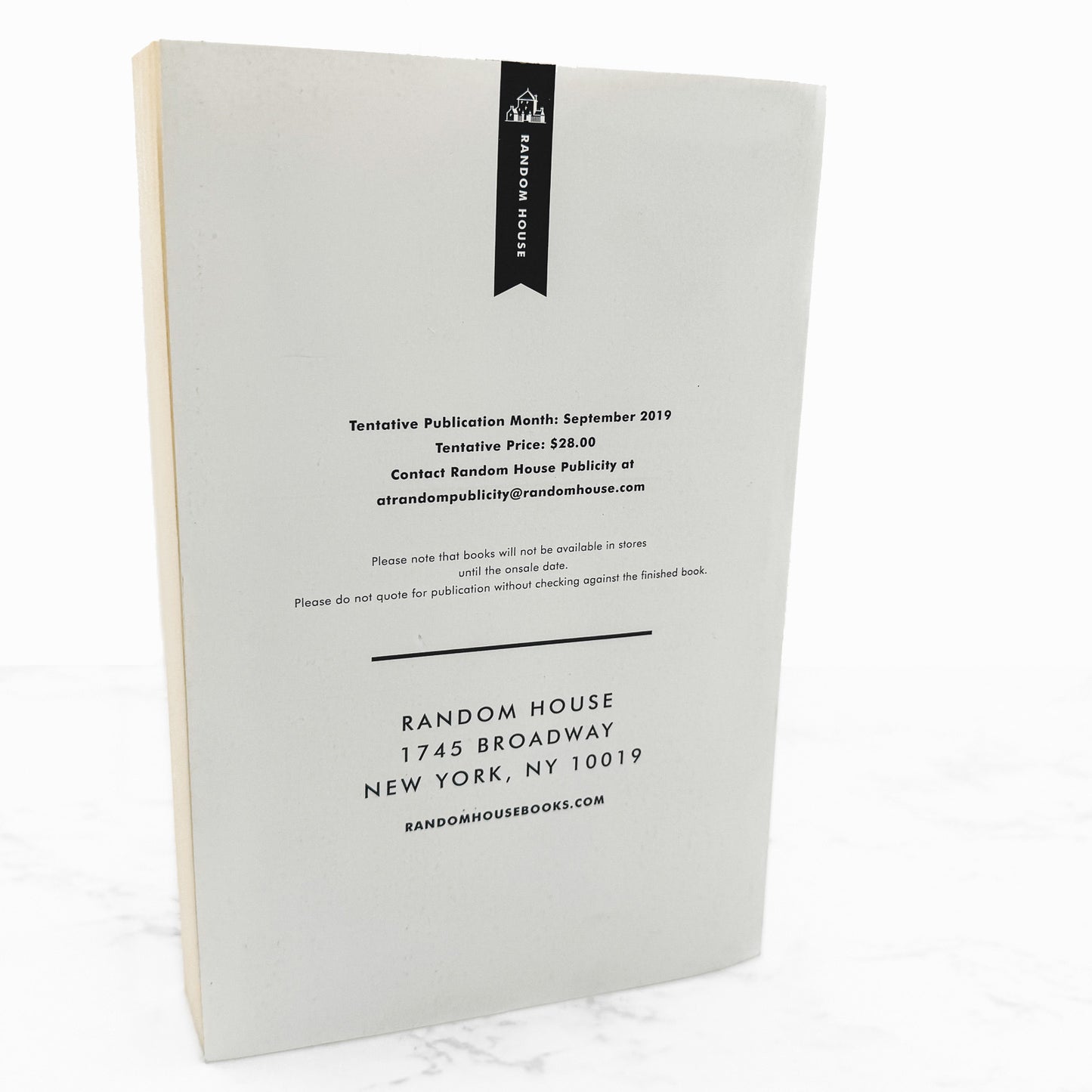 Quichotte by Salman Rushdie [UNCORRECTED PROOF • ADVANCE] 2019 • Random House