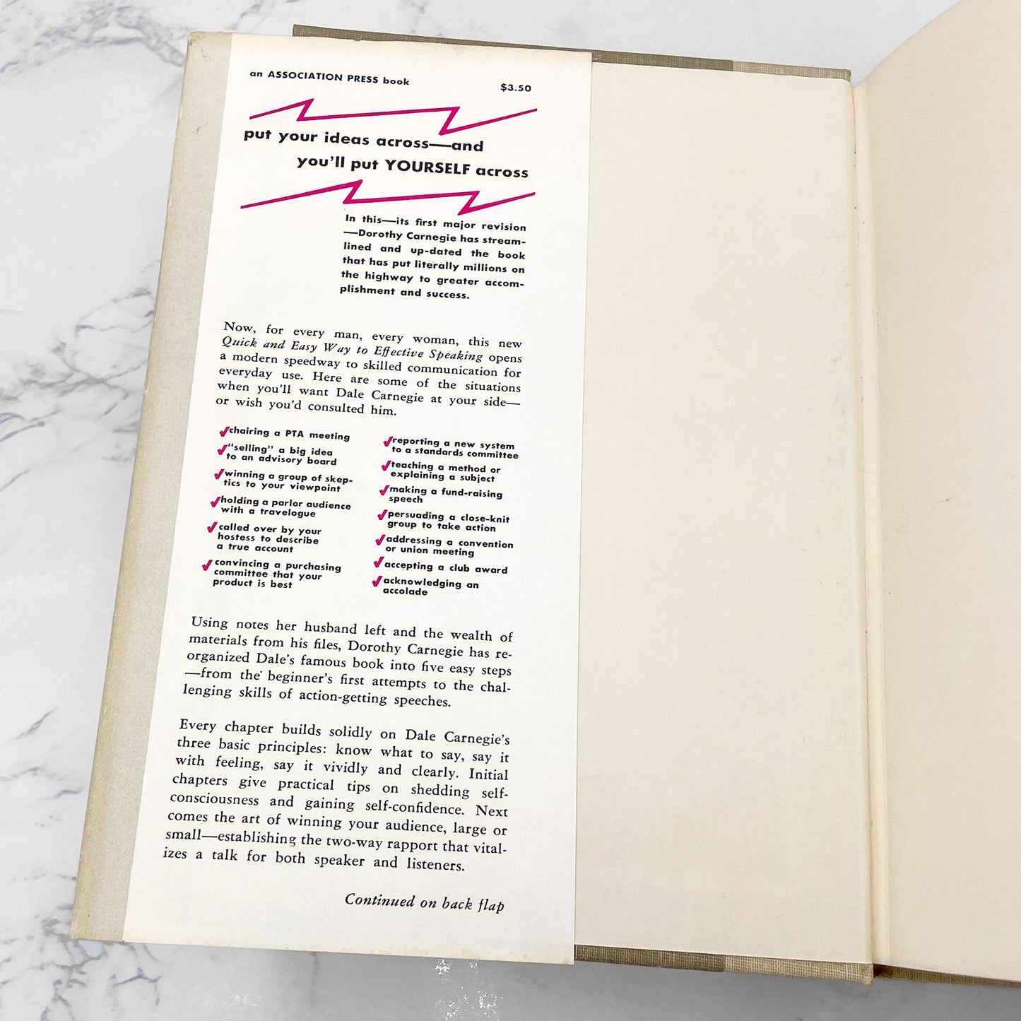 The Quick and Easy Way to Effective Speaking by Dale Carnegie [FIRST EDITION] 1964 • 4th Printing • The Association Press