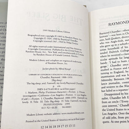 The Big Sleep & Farewell My Lovely (Philip Marlowe #1-2) by Raymond Chandler [HARDCOVER OMNIBUS] 1995 • The Modern Library