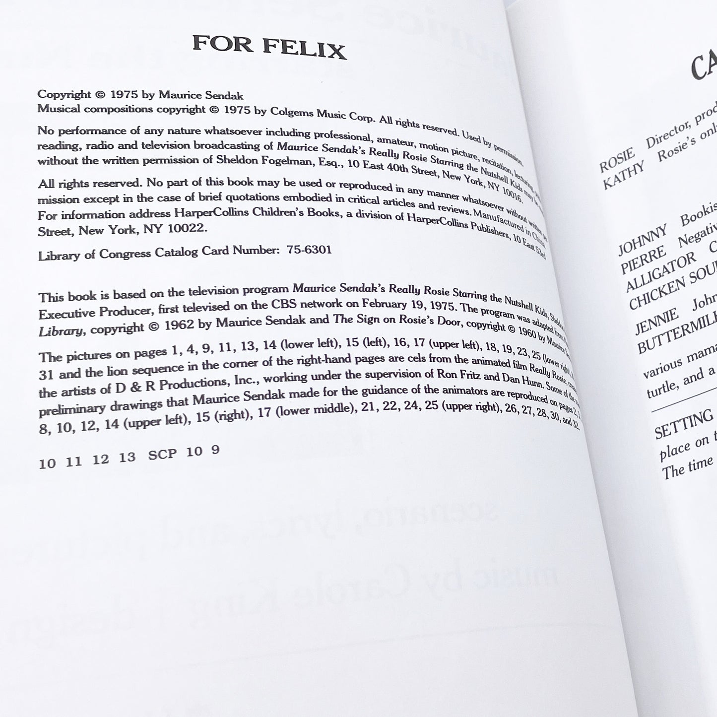 Maurice Sendak's Really Rosie Starring the Nutshell Kids by Maurice Sendak & Carole King [TRADE PAPERBACK] 1986 • HarperCollins