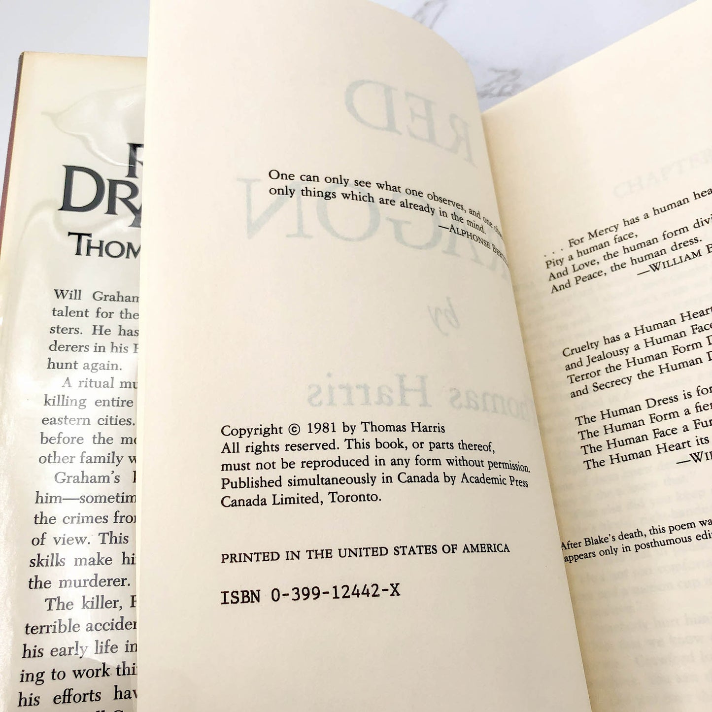 Red Dragon by Thomas Harris [1981 HARDCOVER] BCE • G.P. Putnam's Sons