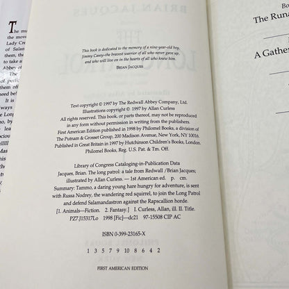 The Long Patrol by Brian Jacques [U.S. FIRST EDITION • FIRST PRINTING] 1998 ❧ Redwall #10 ❧ Philomel