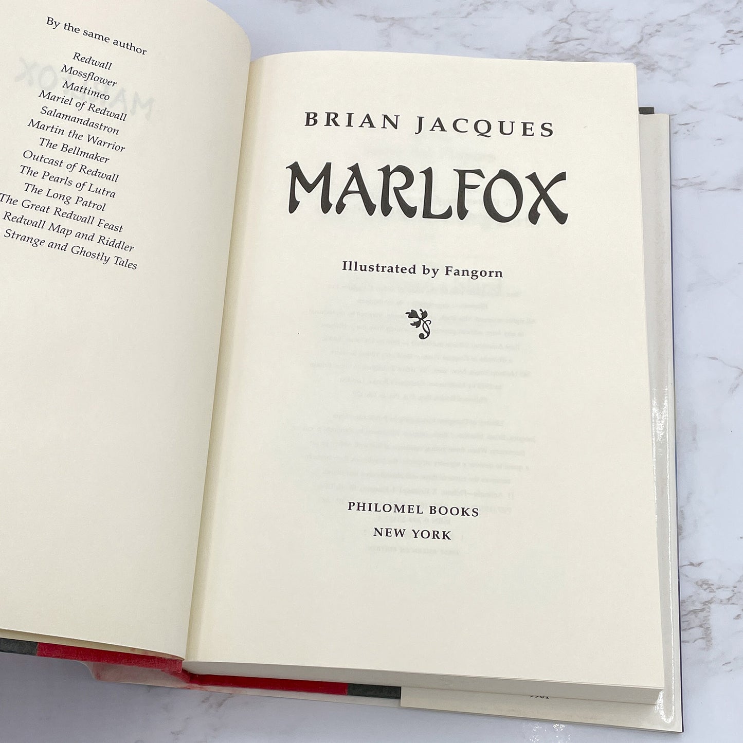 Marlfox by Brian Jacques [U.S. FIRST EDITION • FIRST PRINTING] 1999 • Philomel ❧ Redwall #11 *See Condition