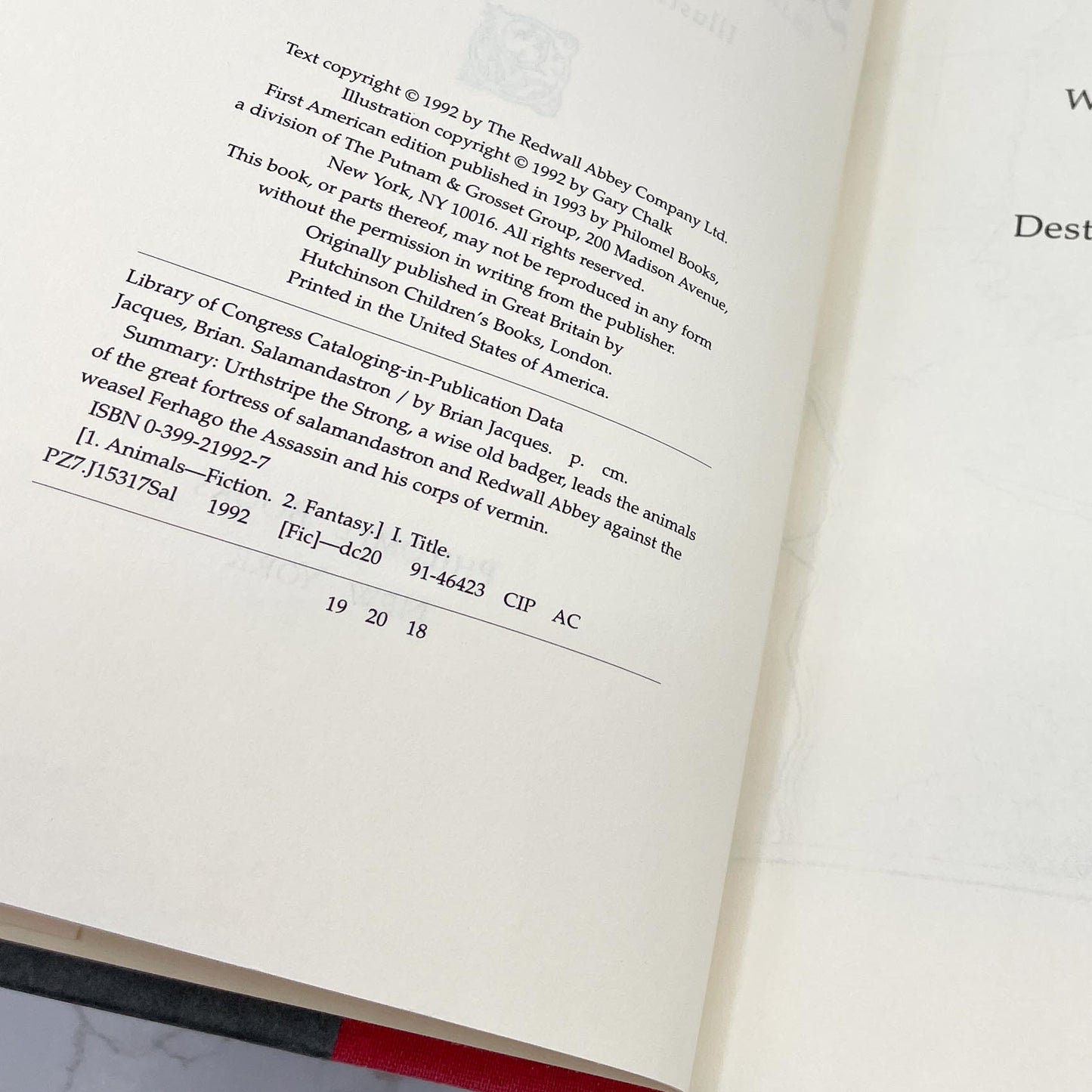 Salamandastron by Brian Jacques [FIRST EDITION] 1993 ❧ Philomel Books ❧ Redwall #5