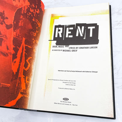 Rent by Jonathan Larson [FIRST EDITION • FIRST PRINTING] 1997 • Rob Weisbach Books