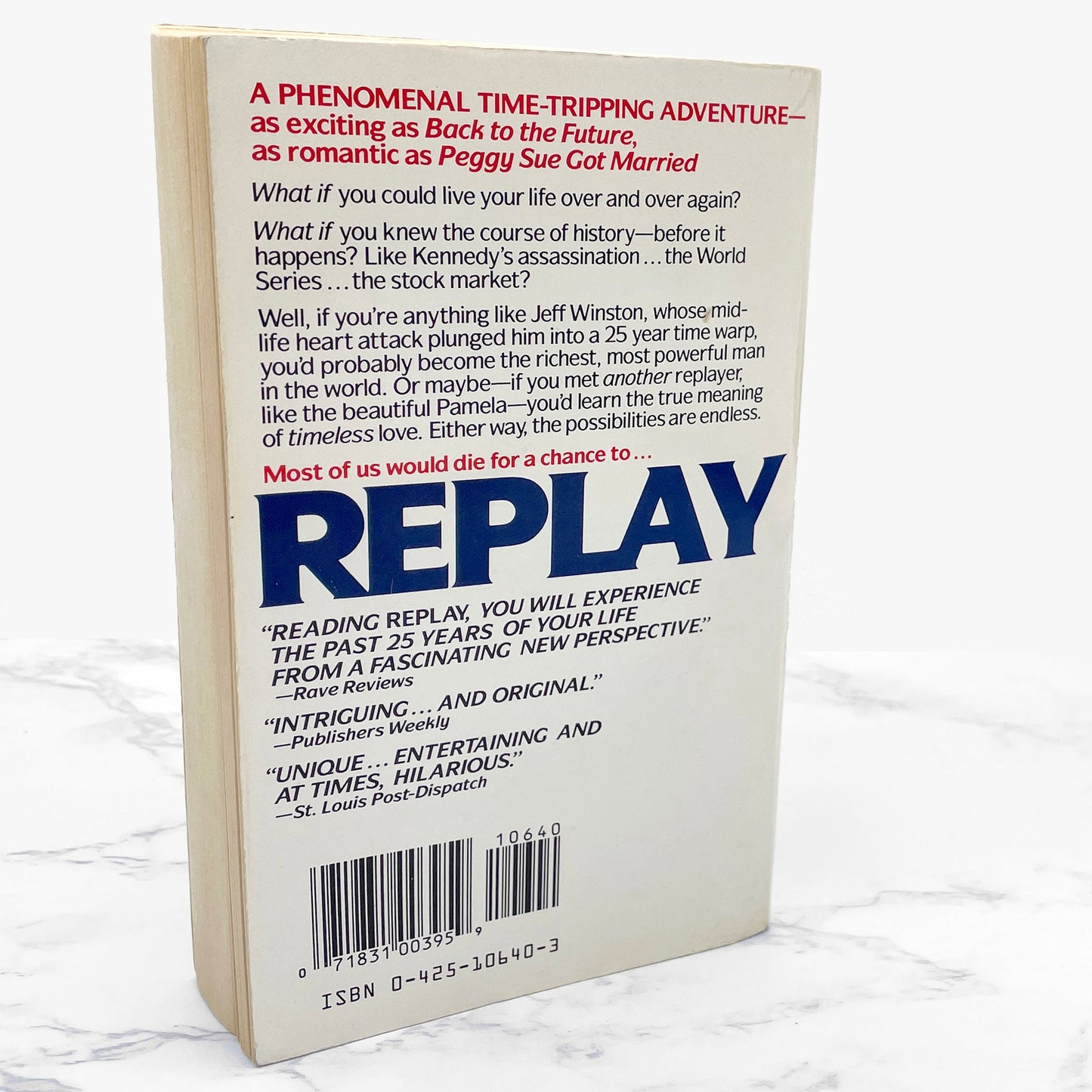 Replay by Ken Grimwood [FIRST PAPERBACK PRINTING] 1988 • Berkley