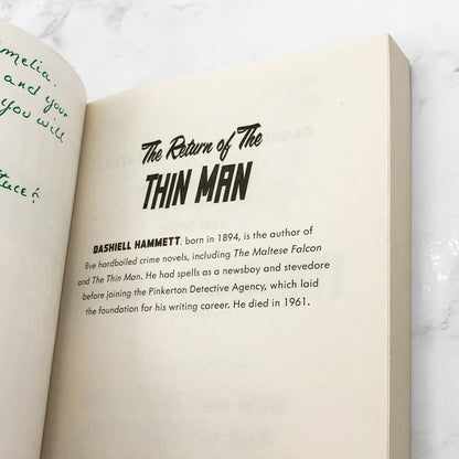 The Return of The Thin Man by Dashiell Hammett [U.K. TRADE PAPERBACK] 2013 • Head of Zeus