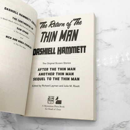 The Return of The Thin Man by Dashiell Hammett [U.K. TRADE PAPERBACK] 2013 • Head of Zeus