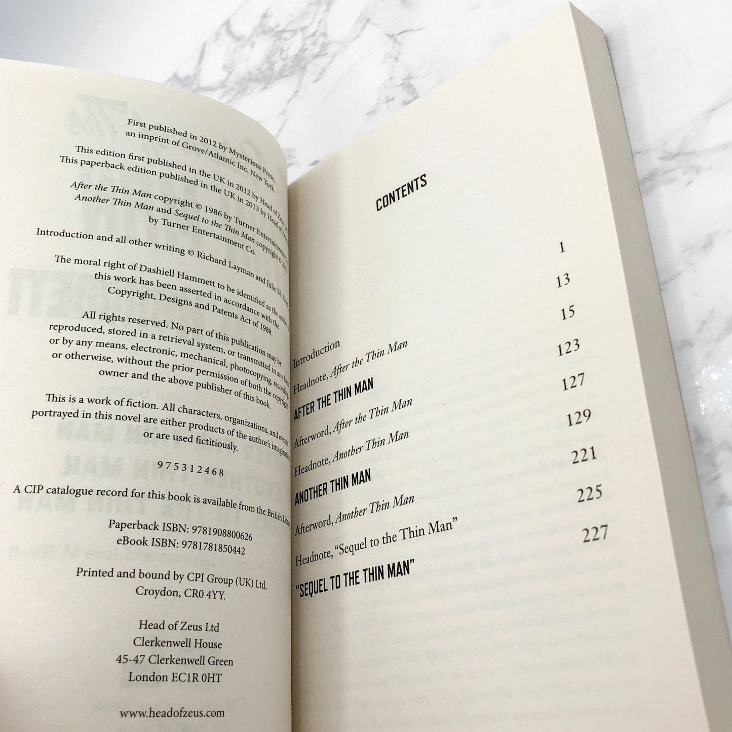 The Return of The Thin Man by Dashiell Hammett [U.K. TRADE PAPERBACK] 2013 • Head of Zeus