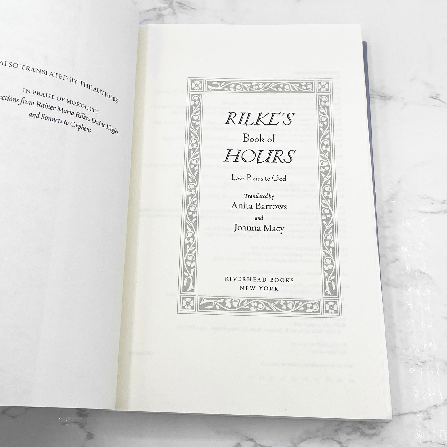 Rilke's Book of Hours: Love Poems to God by Rainer Maria Rilke [REVISED TRADE PAPERBACK] 2005 • Riverhead Books