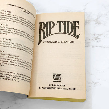 Rip Tide by Donald D. Cheatham [FIRST EDITION • FIRST PRINTING] 1984 • Zebra Horror • Mega Rare