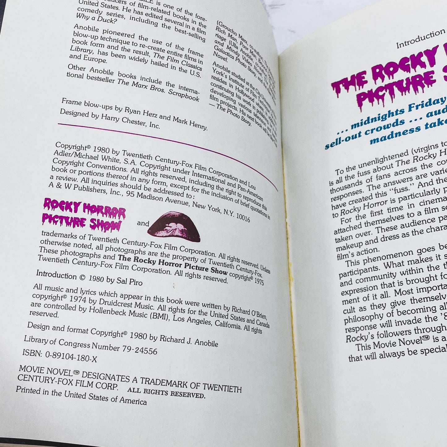 The Official Rocky Horror Picture Show Movie Novel by Richard J. Anobile [FIRST EDITION PAPERBACK] 1980 • A&W
