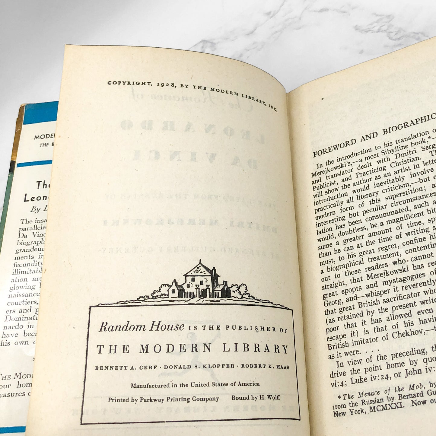 The Romance of Leonardo da Vinci by Dmitry Merezhkovsky [ANTIQUE HARDCOVER] 1928 • The Modern Library