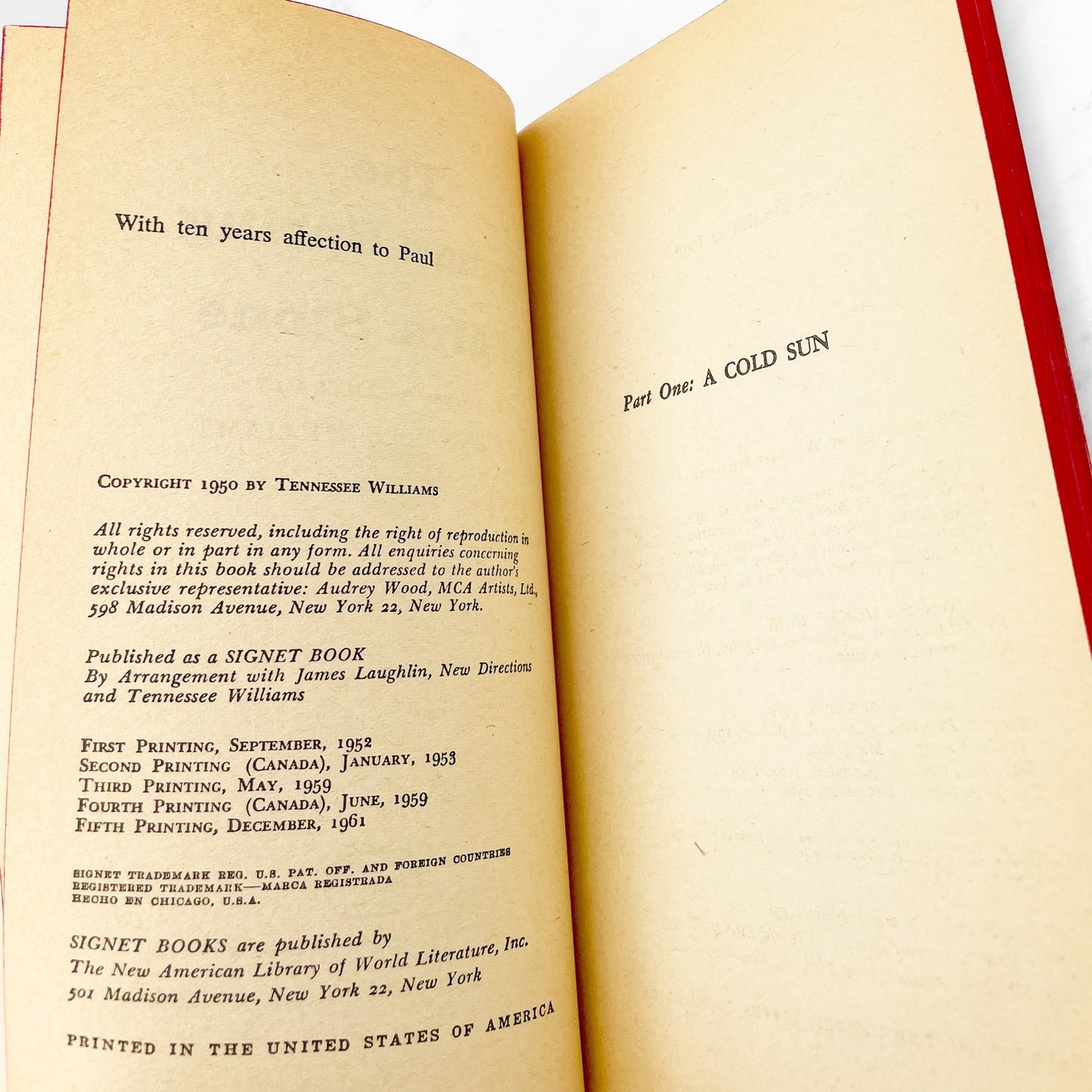 The Roman Spring of Mrs. Stone by Tennessee Williams [MOVIE TIE-IN PAPERBACK] 1961 • Signet