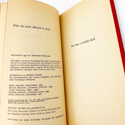 The Roman Spring of Mrs. Stone by Tennessee Williams [MOVIE TIE-IN PAPERBACK] 1961 • Signet