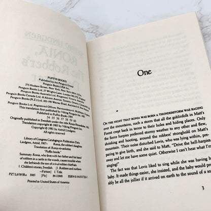 Ronia the Robber's Daughter by Astrid Lindgren [TRADE PAPERBACK] 1985 • Puffin