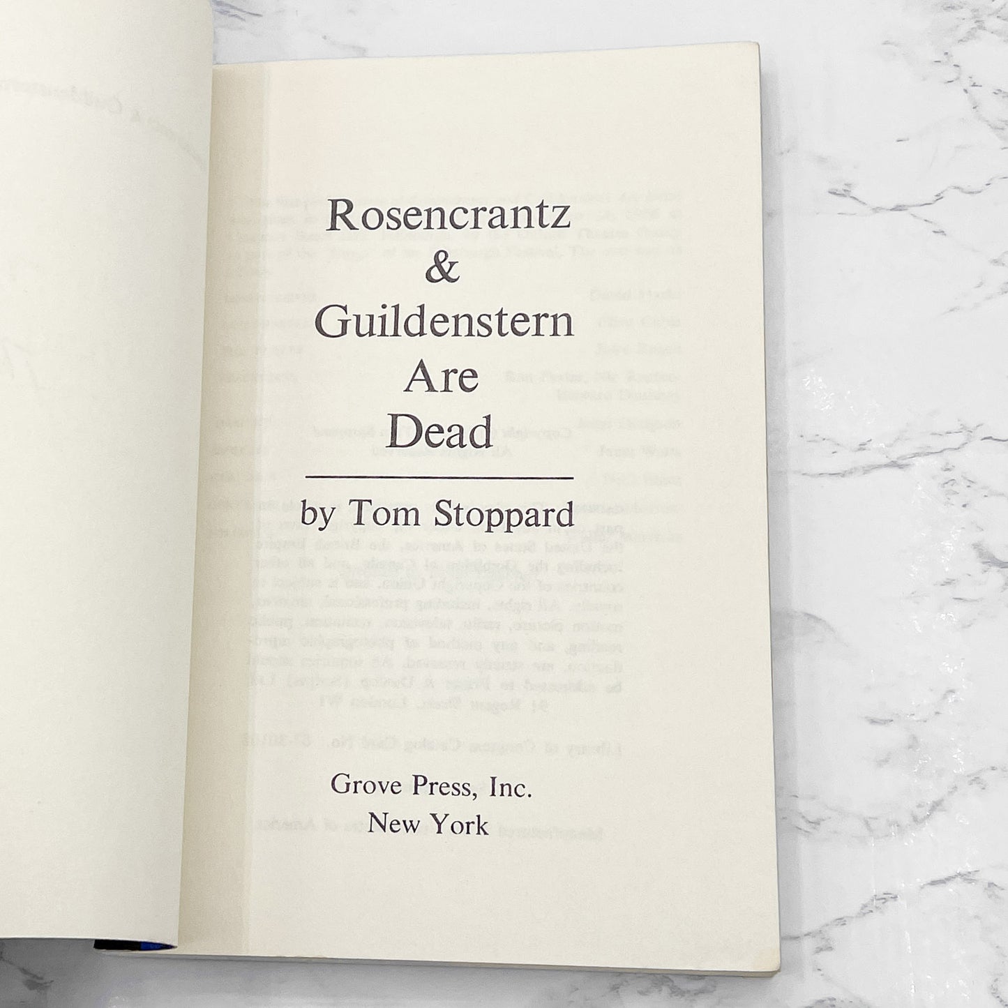 Rosencrantz & Guildenstern Are Dead by Tom Stoppard [FIRST EDITION PAPERBACK] 1967 • Grove Press