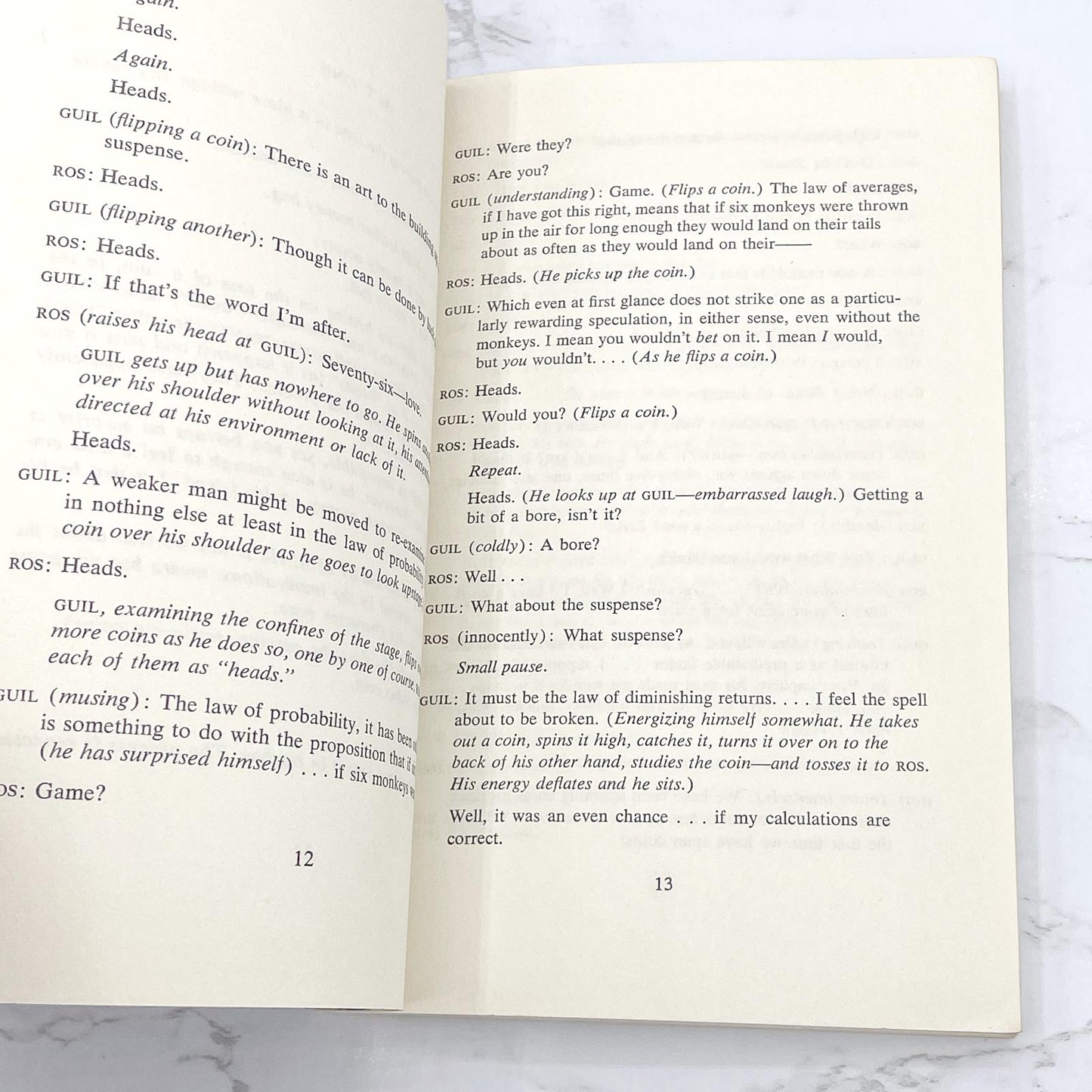 Rosencrantz & Guildenstern Are Dead by Tom Stoppard [FIRST EDITION PAPERBACK] 1967 • Grove Press