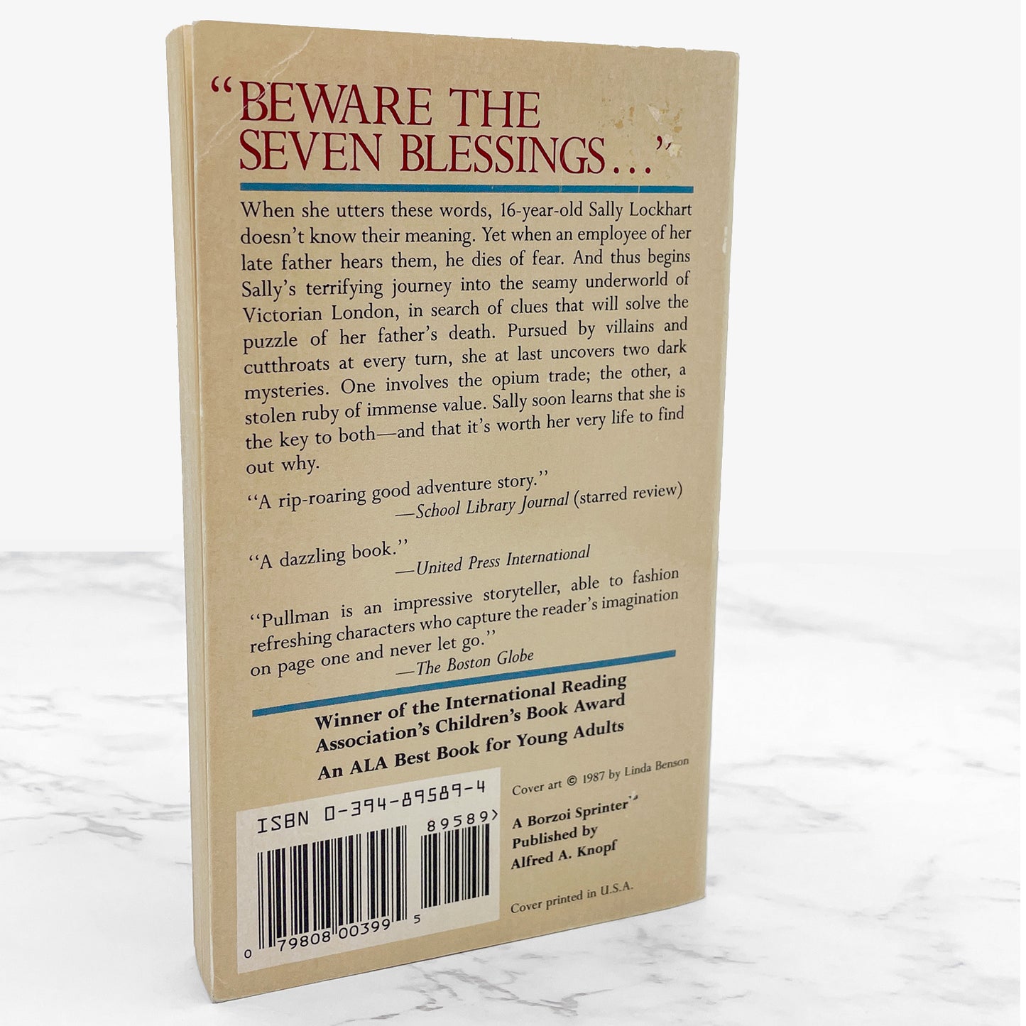 The Ruby in the Smoke by Philip Pullman [FIRST PAPERBACK EDITION] 1987 • Borzoi • Sally Lockhart #1