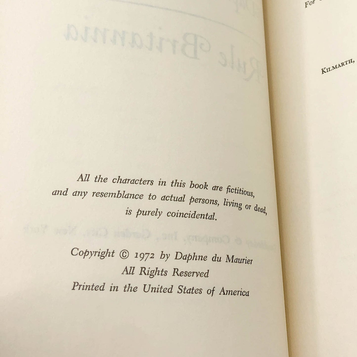 Rule Britannia by Daphne du Maurier [1972 HARDCOVER] • Doubleday