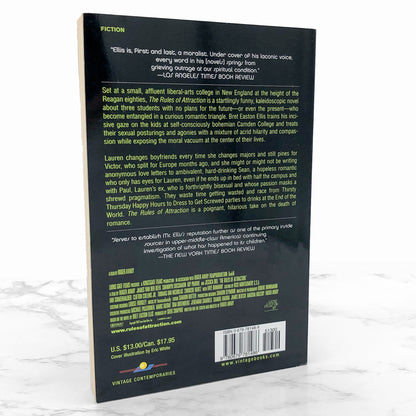 The Rules of Attraction by Bret Easton Ellis [TRADE PAPERBACK] 2002 • Vintage Contemporaries