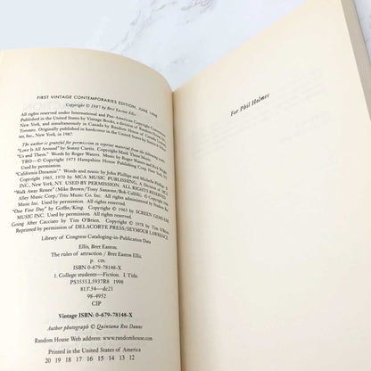 The Rules of Attraction by Bret Easton Ellis [TRADE PAPERBACK] 2002 • Vintage Contemporaries