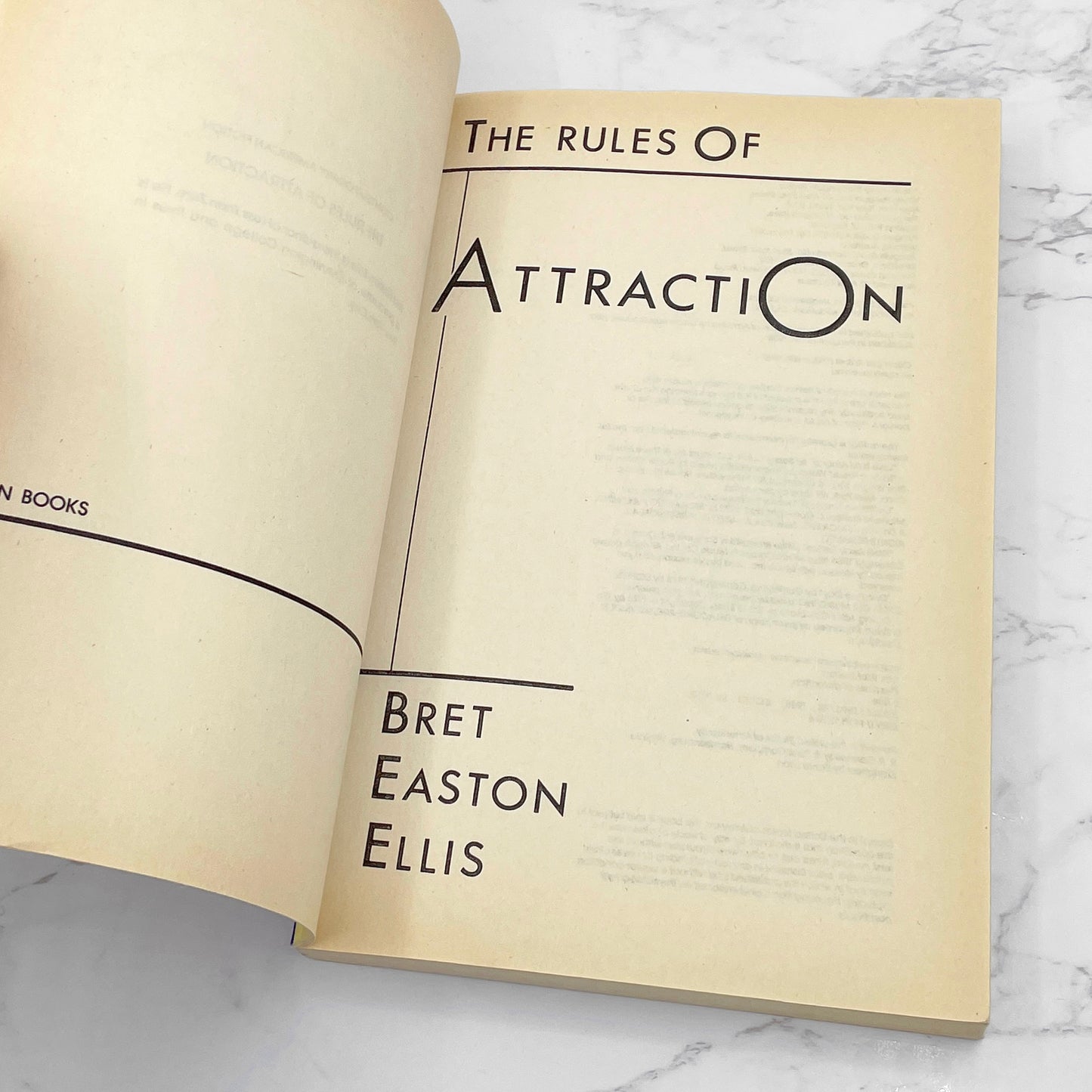 The Rules of Attraction by Bret Easton Ellis [FIRST PAPERBACK PRINTING] 1988 • Penguin Books