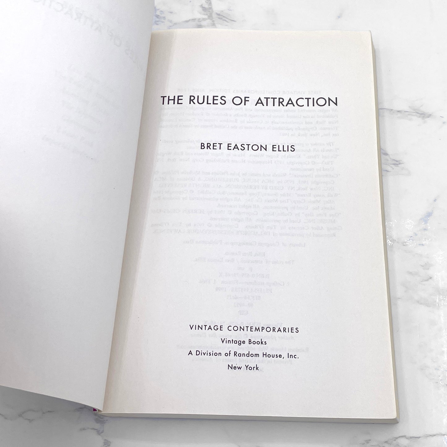 The Rules of Attraction by Bret Easton Ellis [TRADE PAPERBACK] 1998 • Vintage Contemporaries